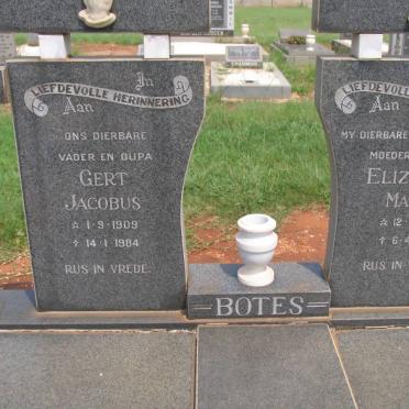 BOTES Gert Jacobus 1909-1984 &amp; Elizabeth Maria 1912-1982