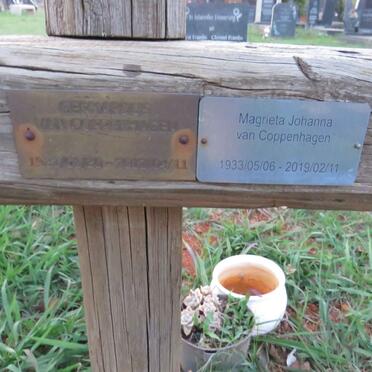 COPPENHAGEN Gerhardus, van 1931-2012 & Magrieta Johanna 1933-2019