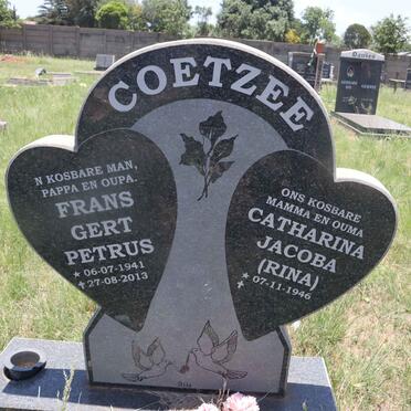 COETZEE Frans Gert Petrus 1941-2013 & Catharina Jacoba 1946- 