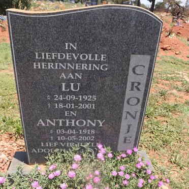 CRONJE Anthony 1918-2002 & Lu 1925-2001