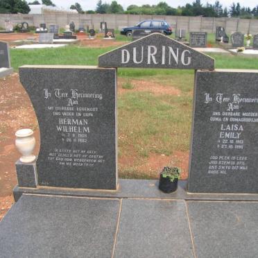 DURING Herman Wilhelm 1908-1982 &amp; Laisa Emily 1913-1995