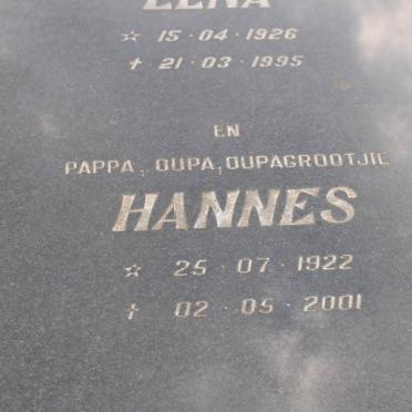 DELPORT Hannes 1922-2001 &amp; Lena 1926-1995 