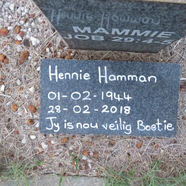 HAMMAN Hennie 1944-2018