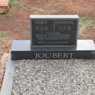 JOUBERT Jacobus F. 1933-1993 &amp; Catharine M.C. 1940-2002