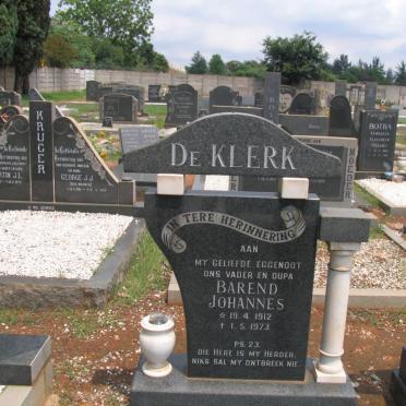 KLERK Barend Johannes, de 1912-1973
