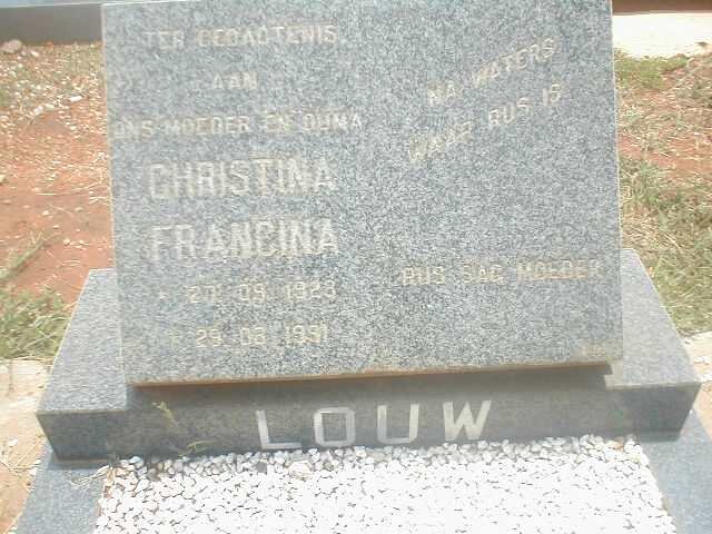 LOUW Christina Francina 1923-1991