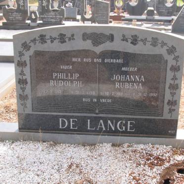 LANGE Phillip Rudolph, de 1913-1990 &amp; Johanna Rubena 1911-1992
