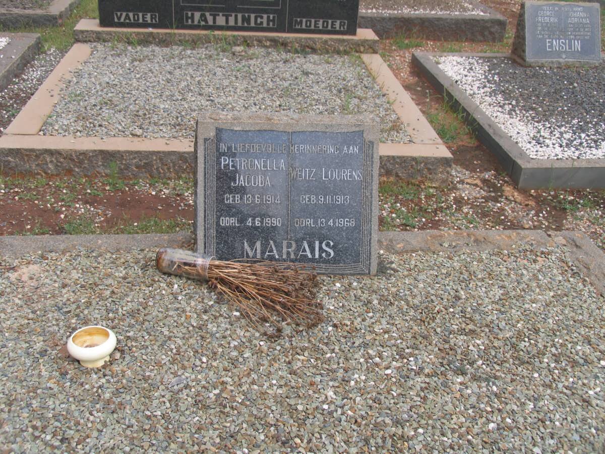 MARAIS Weitz Lourens 1913-1968 &amp; Petronella Jacoba 1914-1990