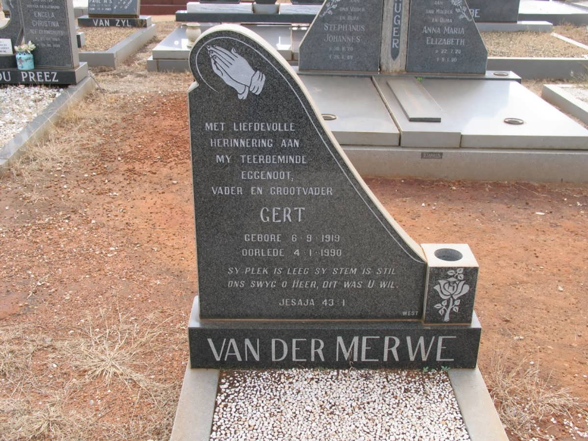 MERWE Gert, van der 1919-1990