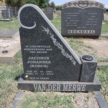 MERWE Jacobus Johannes, van der 1940-2021 