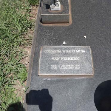 NIEKERK Johanna Wilhelmina, van 1936-2008