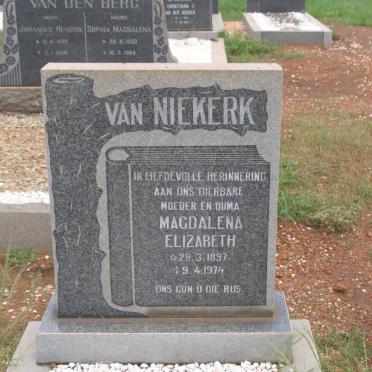 NIEKERK Magdalena Elizabeth, van 1897-1974