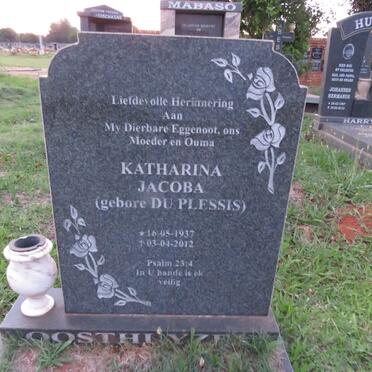 OOSTHUYZEN Catharina Jacoba nee DU PLESSIS 1937-2012