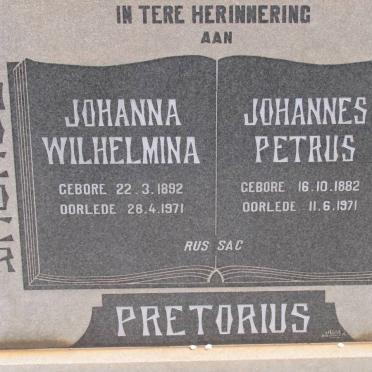 PRETORIUS Johannes Petrus 1882-1971 &amp; Johanna Wilhelmina 1892-1971