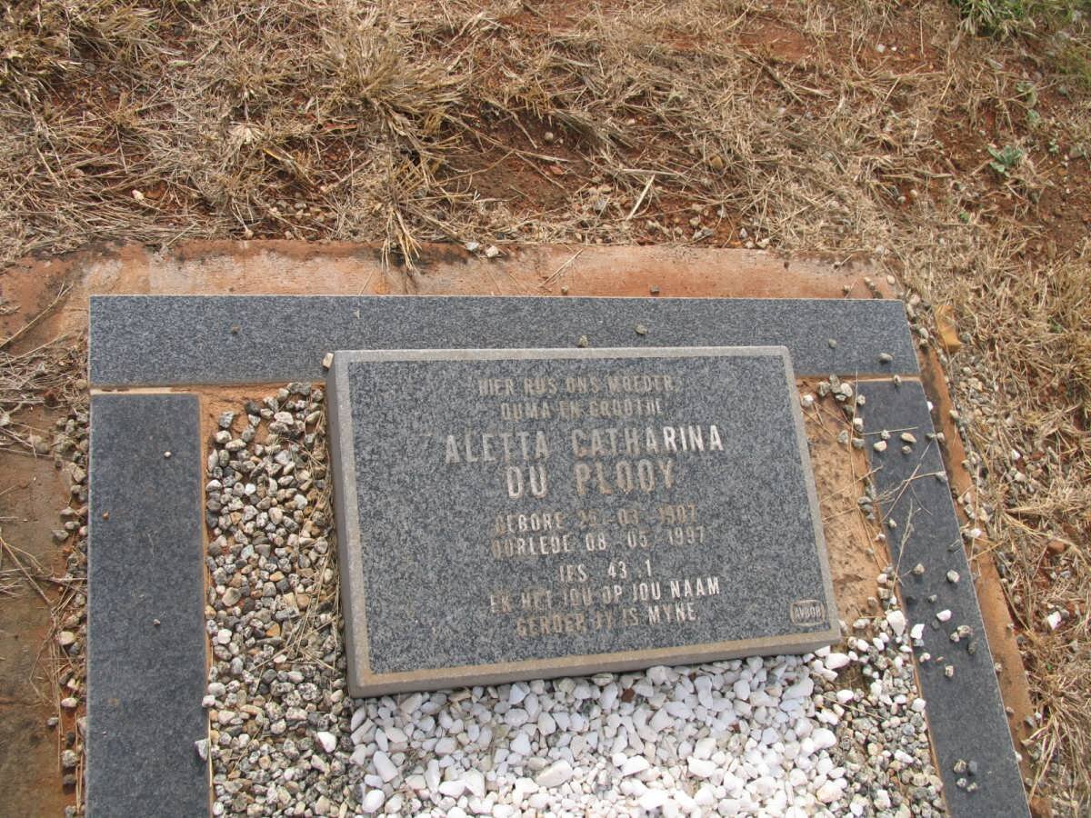 PLOOY Aletta Catharina, du 1907-1997