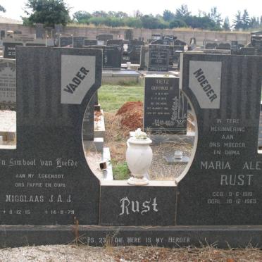 RUST Nicolaas J.A.J. 1915-1979 &amp; Maria Aletta 1919-1983