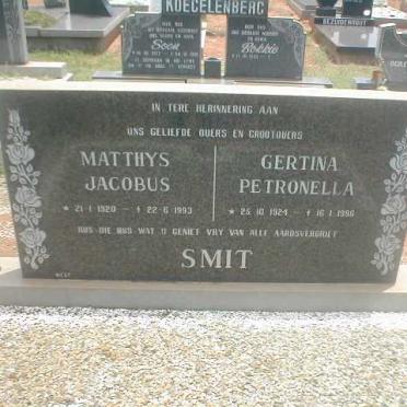 SMIT Matthys Jacobus 1920-1993 &amp; Gertina Petronella 1924-1996