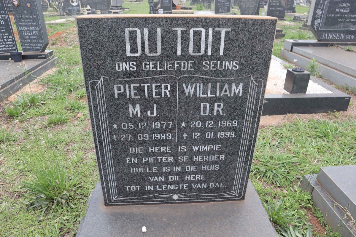 TOIT William D.R., du 1969-1999 :: DU TOIT Pieter M.J. 1977-1993
