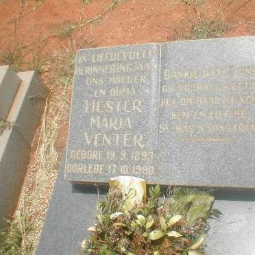 VENTER Hester Maria 1893-1980