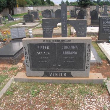 VENTER Pieter Schalk 1921-1972 &amp; Johanna Adriana 1921-1992