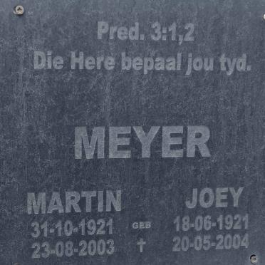 MEYER Martin 1921-2003 & Joey 1921-2004