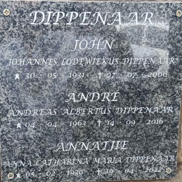 DIPPENAAR Johannes Lodewikus 1931-2006 & Anna Catharina Maria 1939-2022 :: DIPPENAAR Andreas Albertus 1963-2016