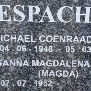 ESPACH Michael Coenraad 1948-2023 & Susanna Magdalena Abrama 1952-