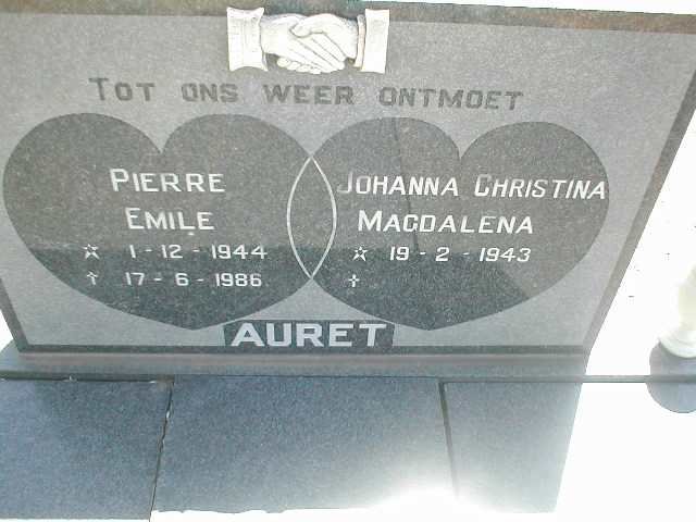 AURET Pierre Emile 1944-1986 &amp; Johanna Christina Magdalena 1943-
