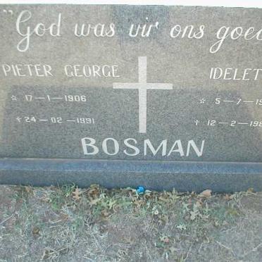 BOSMAN Pieter George 1906-1991 &amp; Idelette 1909-1988