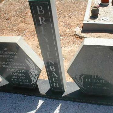 BREYTENBACH Cornelis Jansen 1914-1986 &amp;  Elsie Elizabeth 1926-