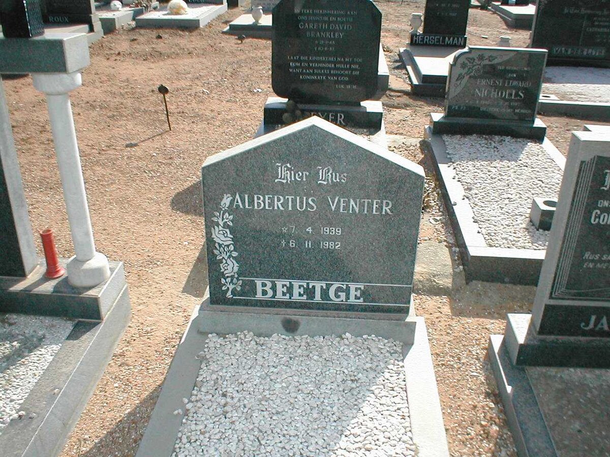 BEETGE Albertus Venter 1939-1982