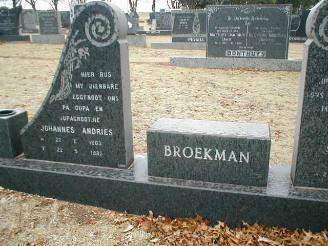 BROEKMAN Johannes Andries 1903-1982