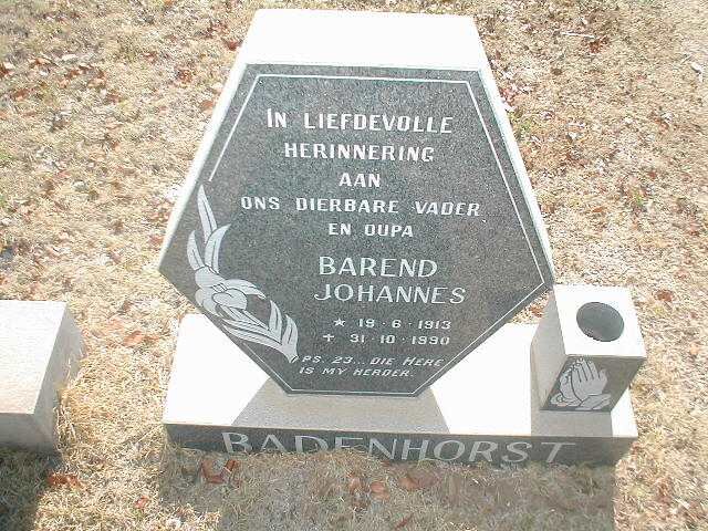 BADENHORST Barend Johannes 1913-1990