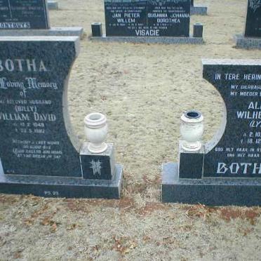 BOTHA William David 1948-1982 &amp; Aletta Wilhelmina 1945-1988