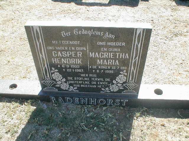 BADENHORST Casper Hendrik 1903-1987 &amp; Magrietha Maria 1911-1996
