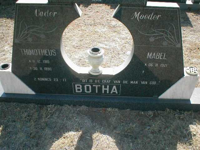 BOTHA Thimotheus 1910-1990 &amp; Mabel 1921-