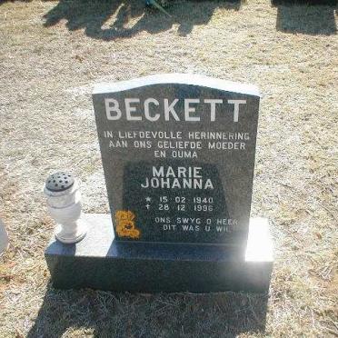BECKETT Marie Johanna 1940 -1996