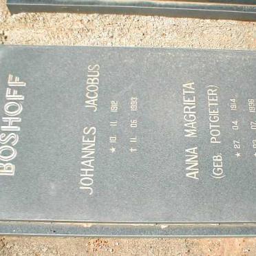 BOSHOFF Johannes Jacobus1912-1993 &amp; Anna Margrietha POTGIETER 1914-1996