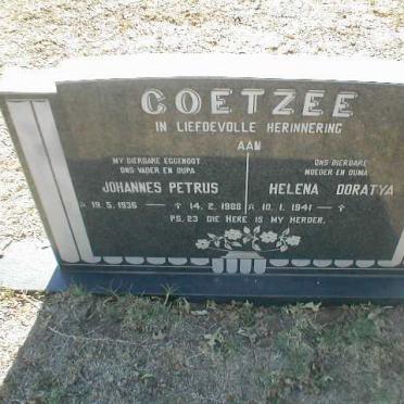 COETZEE Johannes Petrus 1936-1988 &amp; Helena Doratya 1941-