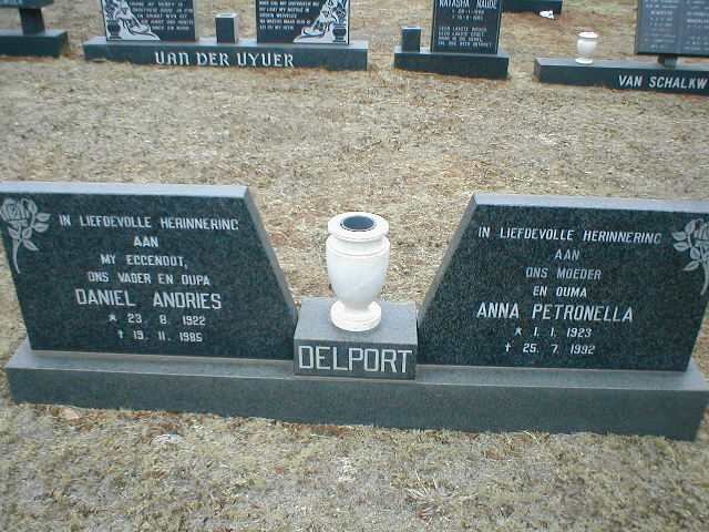 DELPORT Daniel Andries 1922-1985 &amp; Anna Petronella 1923-1992