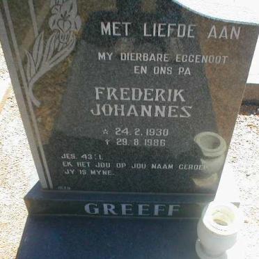 GREEFF Frederik Johannes 1930-1986