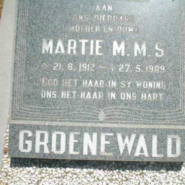 GROENEWALD Martie M.M.S. 1912-1989