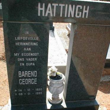 HATTINGH Barend George 1920-1995