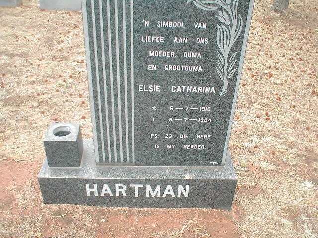 HARTMAN Elsie Catharina 1910-1984