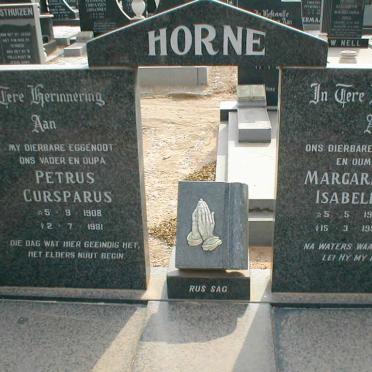 HORNE Petrus Cusparus 1908-1981 &amp; Margaretha Isabella 1910-1994