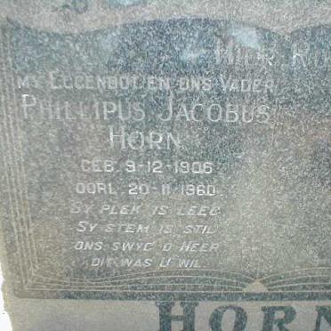 HORN Phillipus Jacobus 1906-1960