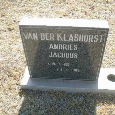 KLASHORST Andries Jacobus, van der 1921-1989