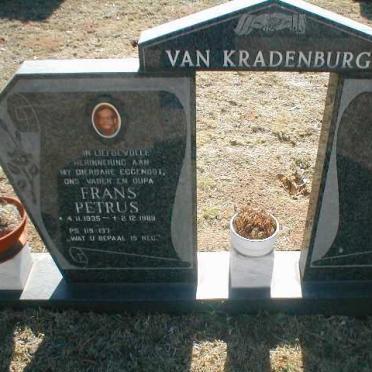 KRADENBURG Frans Petrus, van 1935-1989
