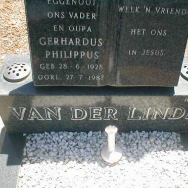 LINDE Gerhardus Philippus, van der 1928-1987