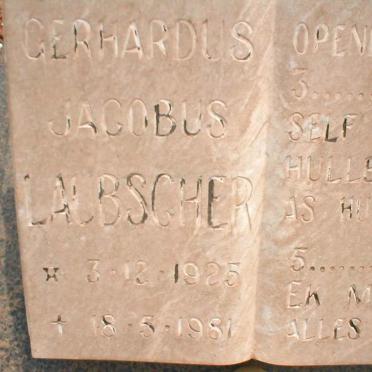 LAUBSCHER  Gerhardus Jacobus 1925-1981
